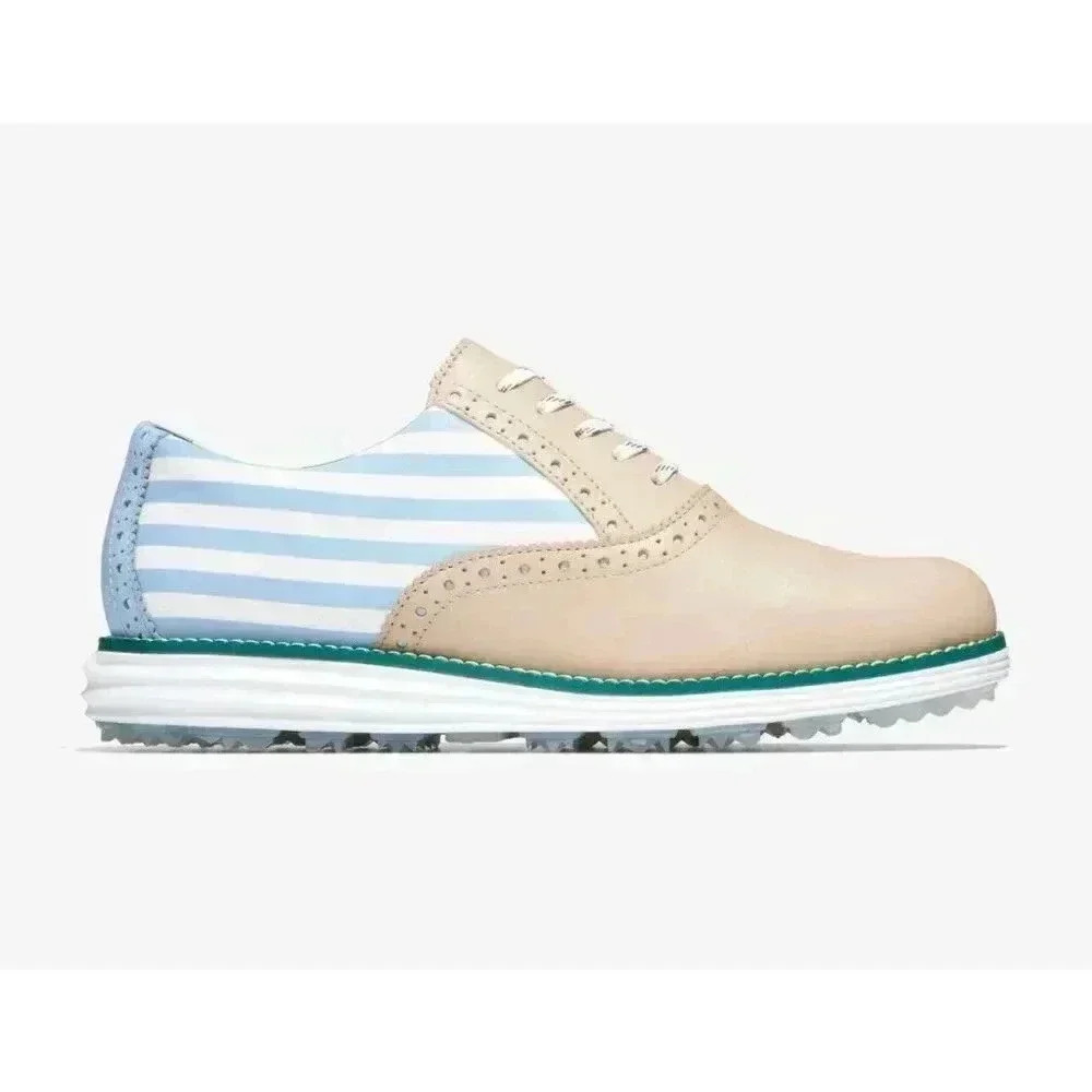 Cole Haan Beige and Blue Striped Athletic Shoes